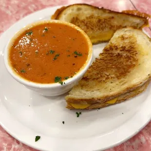 Grilled Cheese Sandwich with tomato bisque soup