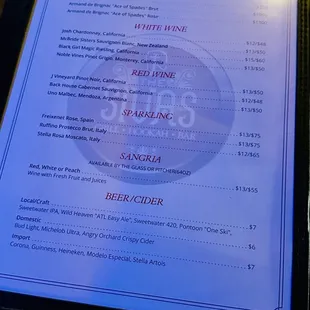 menu