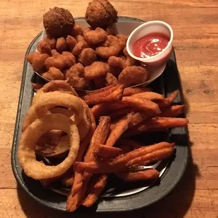 Popcorn Shrimp &amp; Sweet Potato Fries