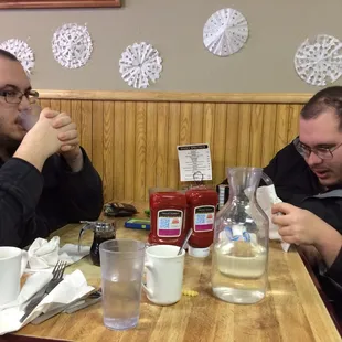 Jake praying can win big at his casino trip and he loves the food at the skillet ,, His twin Jordan loves ..The gut-buster!!