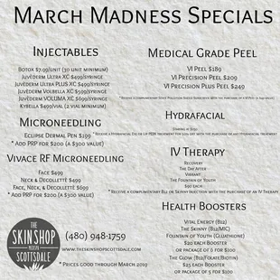 March madness specials!