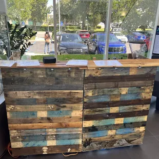 Custom designed, 100% Reclaimed wood espresso bar.