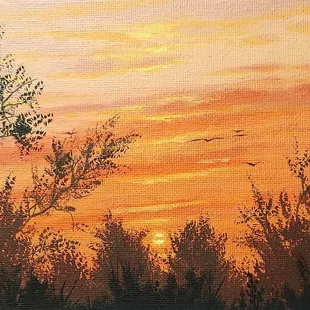 A acrylic on canvas panel by Robert Daniels.