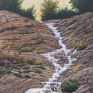 A acrylic on canvas panel by Robert Daniels.