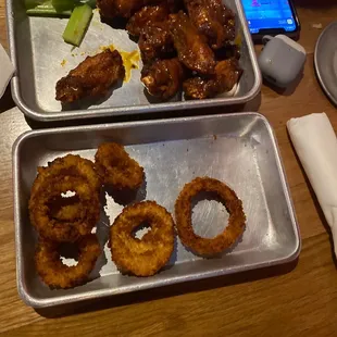 two trays of food