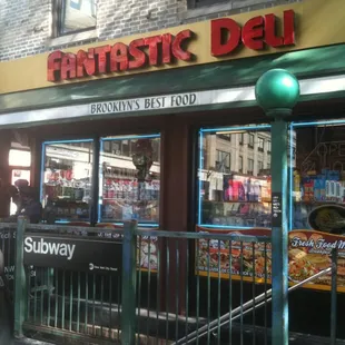 the outside of a fantastic deli
