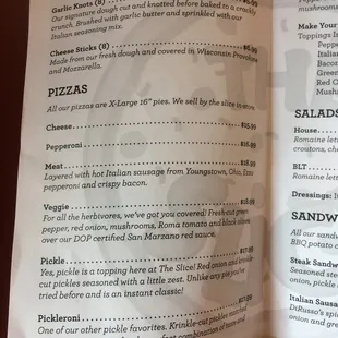 menu