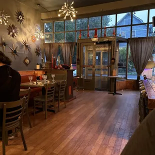 the dining area of the restaurant