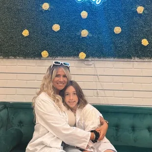 They have a background drop to take pictures with. Super cool.