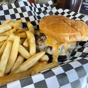 Ortega burger and fries
