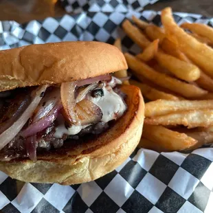 Double mushroom smash burger