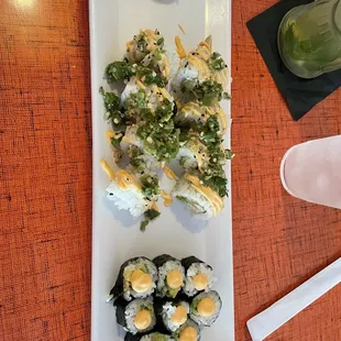 Kickin chicken and avocado rolls