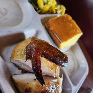 Chicken, cornbread and squash