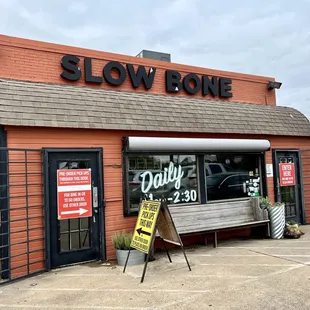 the front of the restaurant