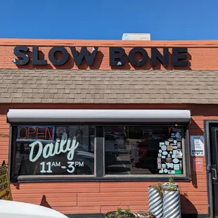 the front of the restaurant