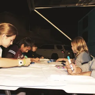 Outside set up option with arts and crafts.