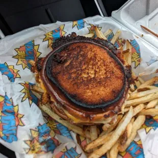 The bottom of the lobster grilled cheese