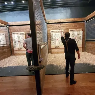 Each lane services two axe throwers!