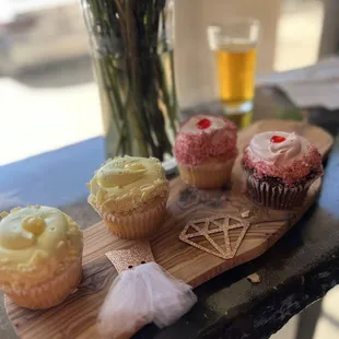 a variety of cupcakes