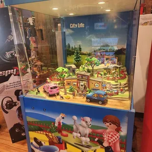 Lots of Playmobil. Display