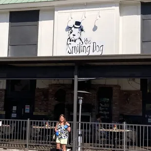 Getting ready to enjoy our dinner on the patio with our 2 pups.