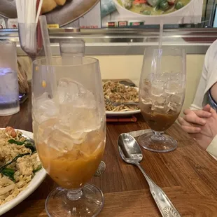 thai tea and thai coffee slurped down