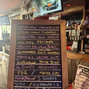 Beer Menu
