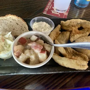 Fresh Breaded Lake Perch w/ Hot German Potato Salad