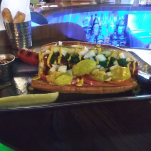 Foot long Chicago dog, all beef and LONG!