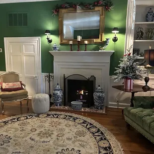 Sitting room with fire going