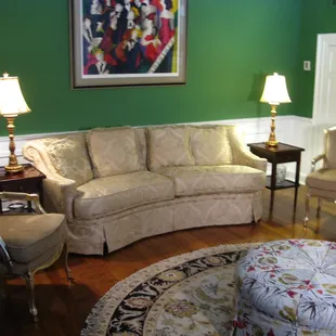 The front parlor was rennovated in the summer of 2020 with brighter colors, genuine antiques and amazing 18-Century accents.