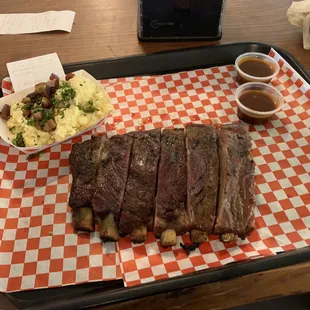 My half rack of pork spareribs reimbursed and the potato salad very delicious