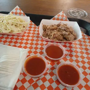 Pulled Pork was delicious, but that coleslaw was not good at all!!!!