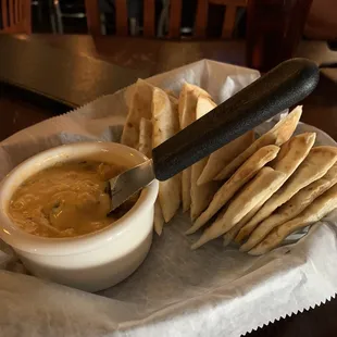 Warm beer cheese dip