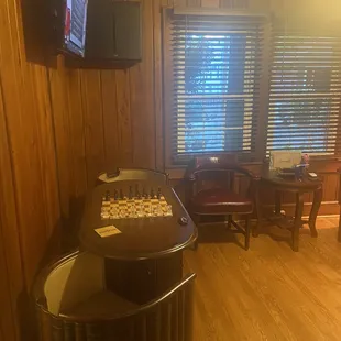 One of few lounge areas