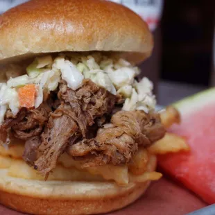 a pulled pork sandwich