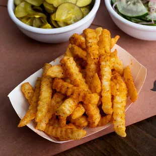 Crinkle-Cut Fries topped with pit spices