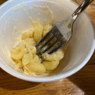 Over 1 cup of side! Mac and cheese was YUMMY!