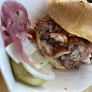 Chopped brisket sannich