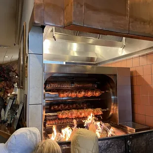 wo people in front of the oven