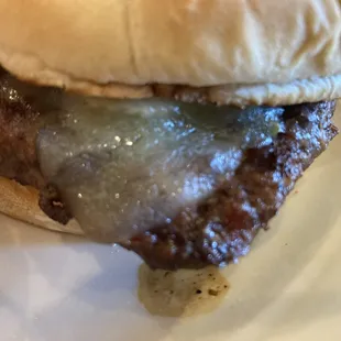 Fire pit burger, close-up.