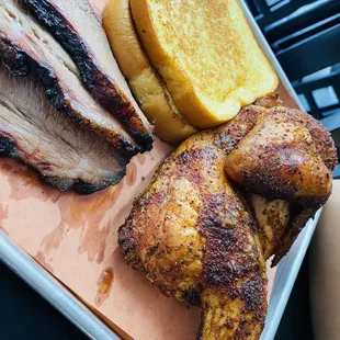 Half chicken with 1/4lb brisket