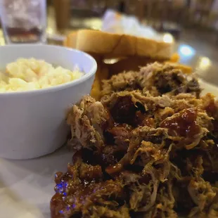 Pulled pork, beautiful smoke flavor, great sauce with a zing