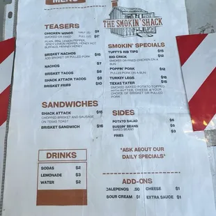 menu