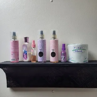 By the bathroom stalls.. eh