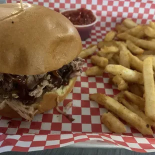 Pulled pork sandwich with their OG bbq sauce