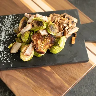 brussels sprouts and mushrooms