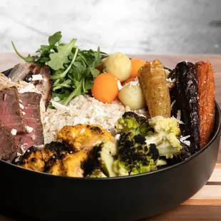 a bowl of meat and vegetables