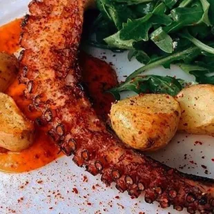 Crispy Octopus with spicy romesco