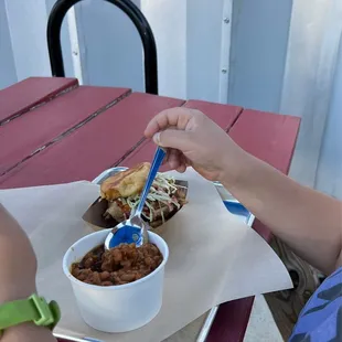 Slider and baked beans